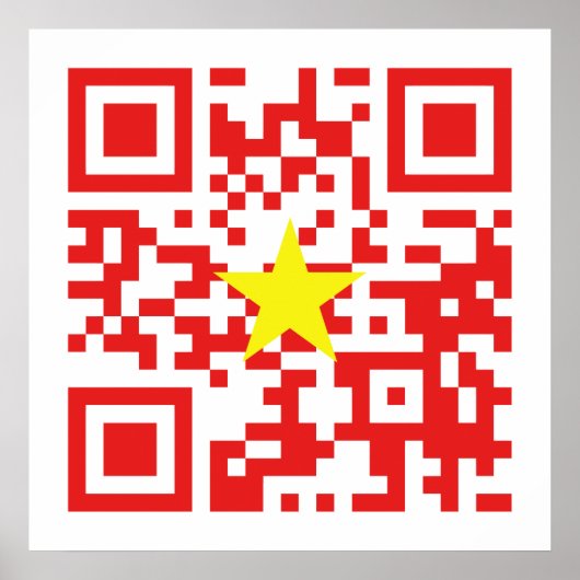 I Love Vietnam (Tôi Yêu Viboyt Nam) Flag QR Code Poster (Voorkant)