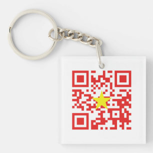 I Love Vietnam (Tôi Yêu Viboyt Nam) Flag QR Code Sleutelhanger