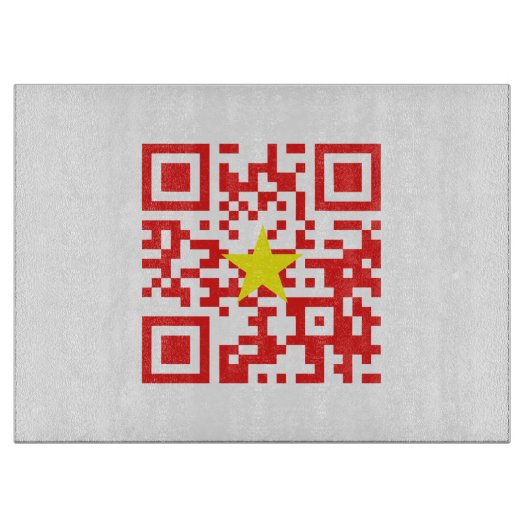 I Love Vietnam (Tôi Yêu Viboyt Nam) Flag QR Code Snijplank (Voorkant)