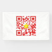 I Love Vietnam (Tôi Yêu Viboyt Nam) Flag QR Code Spandoek (Horizontaal)