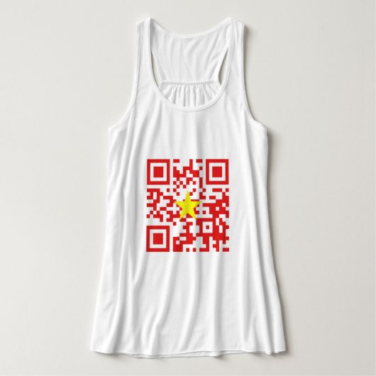 I Love Vietnam (Tôi Yêu Viboyt Nam) Flag QR Code Tanktop (Design voorkant)
