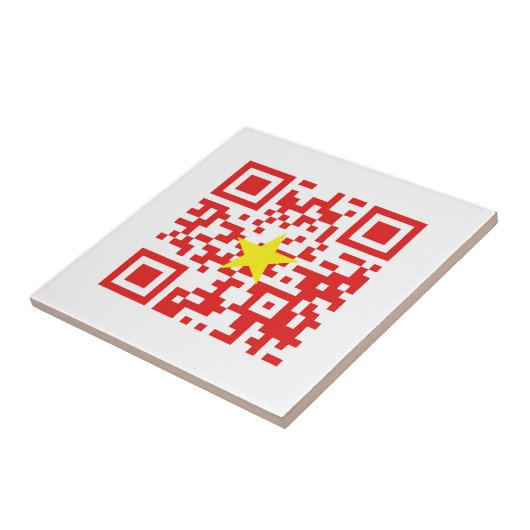 I Love Vietnam (Tôi Yêu Viboyt Nam) Flag QR Code Tegeltje (Zijkant)