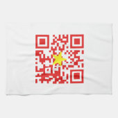 I Love Vietnam (Tôi Yêu Viboyt Nam) Flag QR Code Theedoek (Horizontaal)