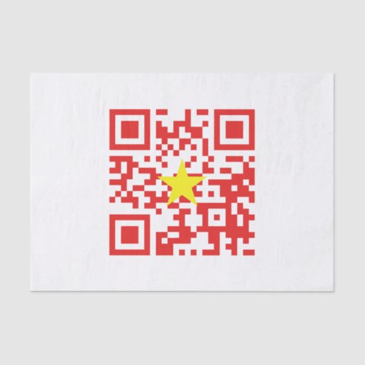 I Love Vietnam (Tôi Yêu Viboyt Nam) Flag QR Code Tissuepapier (Voorkant)