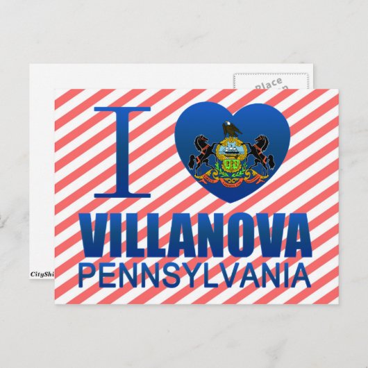I Love Villanova, PA Briefkaart (Voorkant / Achterkant)