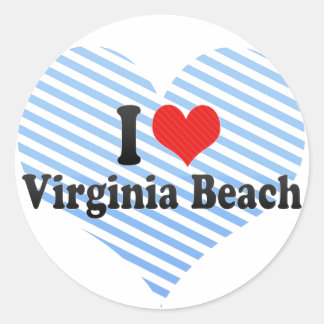 I Love Virginia Beach Ronde Sticker