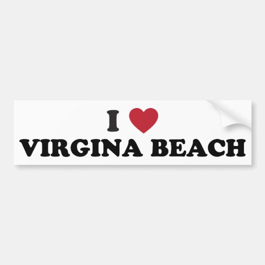 I Love Virginia Beach Virginia Bumpersticker (Voorkant)