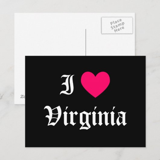 I Love Virginia Briefkaart (Voorkant / Achterkant)