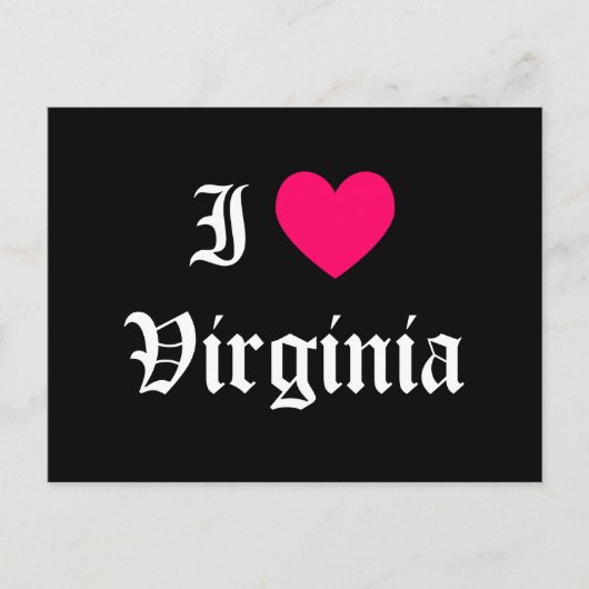 I Love Virginia Briefkaart (Voorkant)