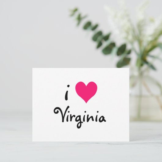 I Love Virginia Briefkaart (Staand voorkant)