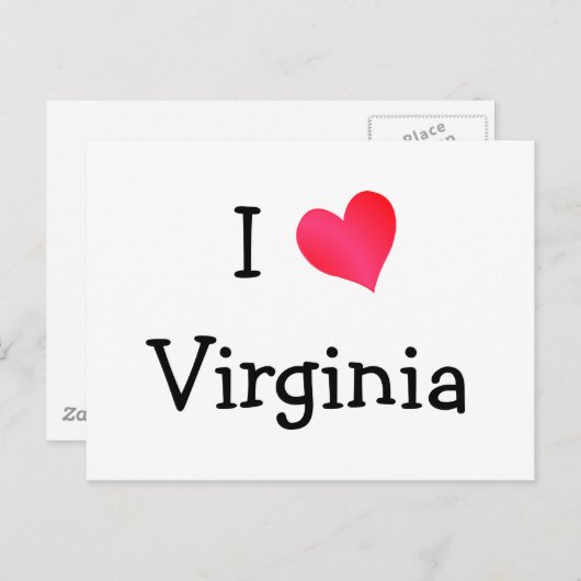 I Love Virginia Briefkaart (Voorkant / Achterkant)