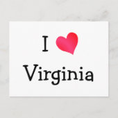 I Love Virginia Briefkaart (Voorkant)