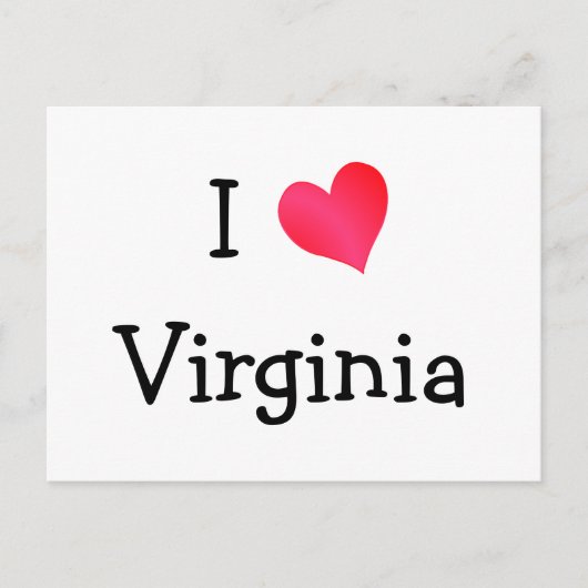 I Love Virginia Briefkaart (Voorkant)