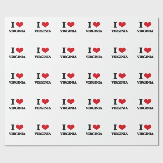 I Love Virginia Cadeaupapier (Vlak)