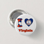 I love Virginia Ronde Button 3,2 Cm (Voorkant /achterkant)