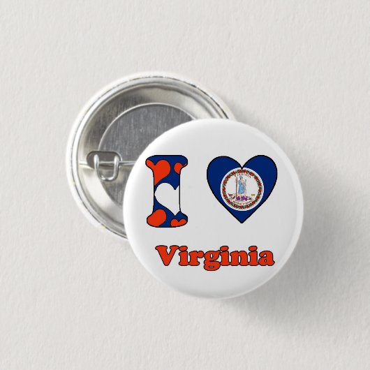 I love Virginia Ronde Button 3,2 Cm (Voorkant /achterkant)