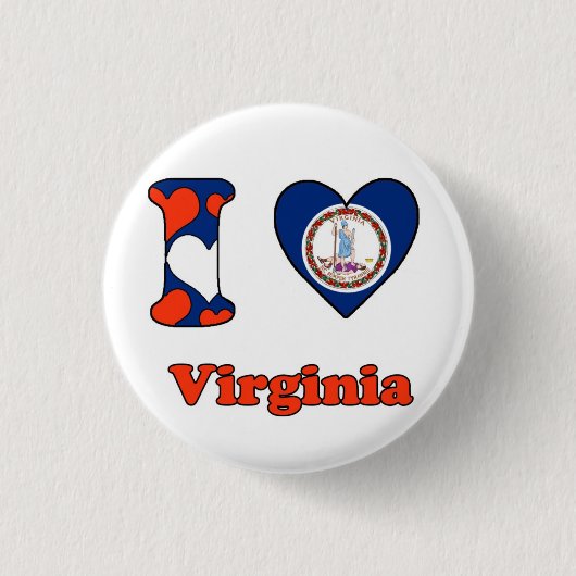 I love Virginia Ronde Button 3,2 Cm (Voorkant)
