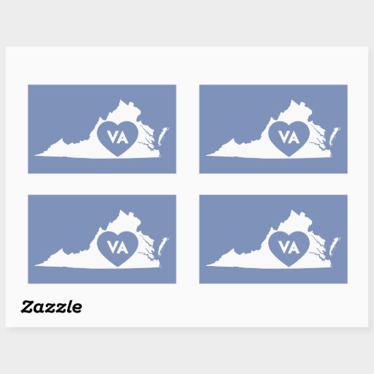 I Love Virginia State Stickers (Vel)
