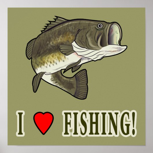 I Love Vist: Largemouth Bass Poster (Voorkant)