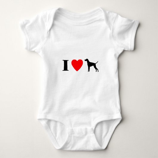 I Love Vizslas Baby Creeper Romper (Voorkant)