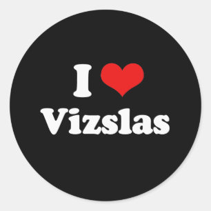 I Love Vizslas Ronde Sticker