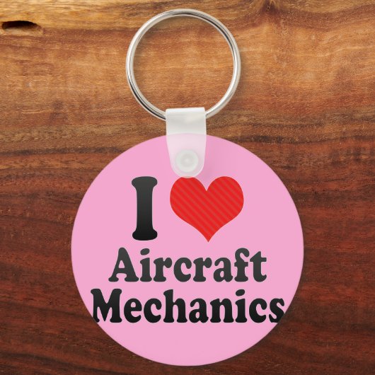 I Love Vliegtuig Mechanics Sleutelhanger (Voorkant)