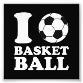 I Love Voetbal Basketball Foto Afdruk (Voorkant)