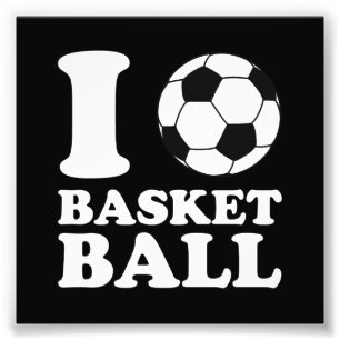 I Love Voetbal Basketball Foto Afdruk