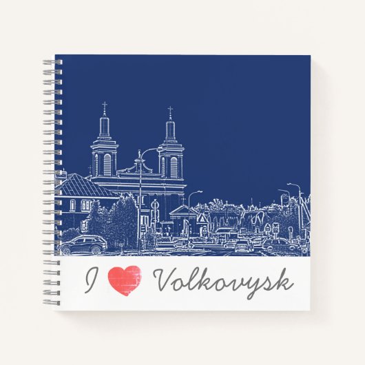 I Love Volkovysk Belarus Architecture Cathedral Notitieboek (Voorkant)
