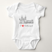 I Love Volkovysk Belarus Architecture Cathedral Romper (Voorkant)