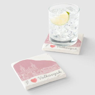 I Love Volkovysk Belarus Architecture Cathedral Stenen Onderzetter