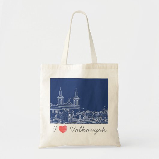 I Love Volkovysk Belarus Architecture Cathedral Tote Bag (Voorkant)