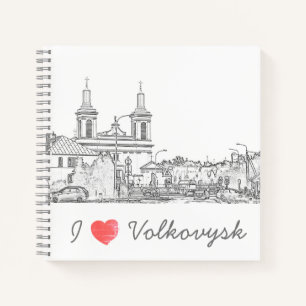 I Love Volkovysk Belarus Architecture Church Notitieboek