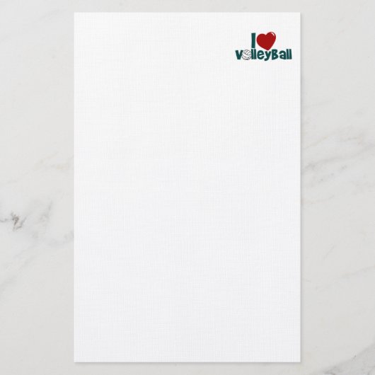 I Love Volleyball Briefpapier (Voorkant)