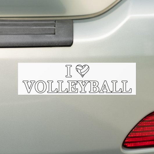 I Love Volleyball Bumpersticker (Op auto)