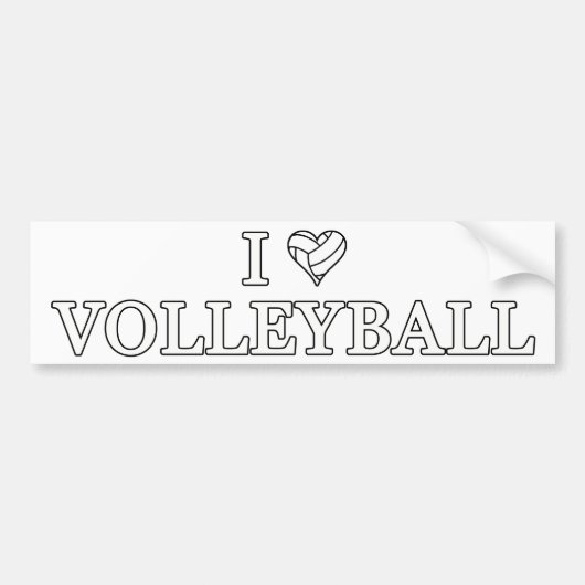 I Love Volleyball Bumpersticker (Voorkant)
