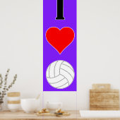 I Love Volleyball/I Heart Volleyball Poster (Keuken)