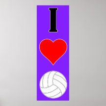 I Love Volleyball/I Heart Volleyball Poster