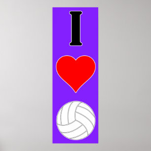 I Love Volleyball/I Heart Volleyball Poster