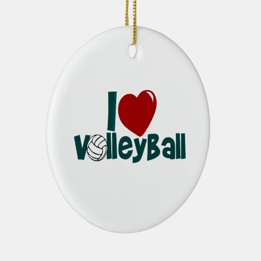 I Love Volleyball Keramisch Ornament (Rechts)