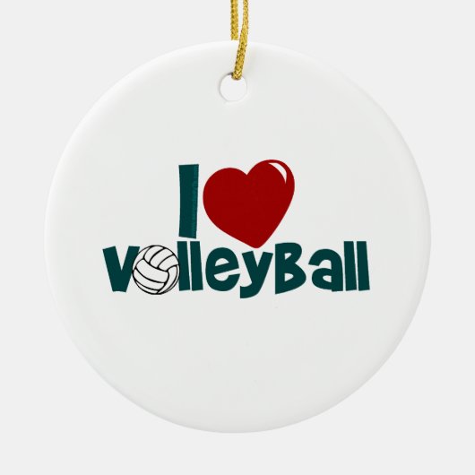 I Love Volleyball Keramisch Ornament (Voorkant)