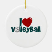 I Love Volleyball Keramisch Ornament (Achterkant)