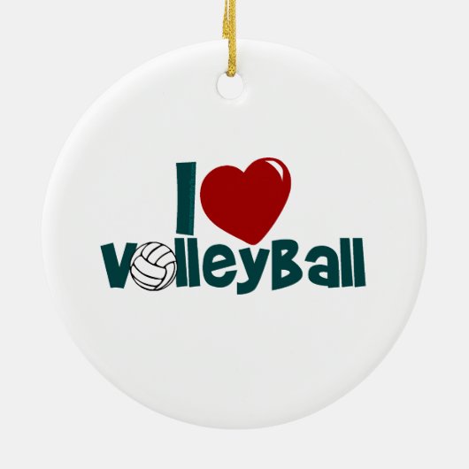 I Love Volleyball Keramisch Ornament (Achterkant)