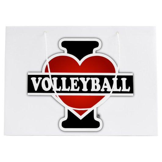 I Love Volleyball Large Cadeautasje (Voorkant)