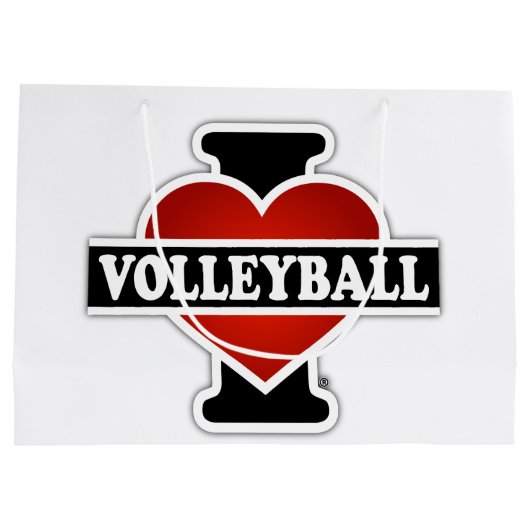 I Love Volleyball Large Cadeautasje (Achterkant)