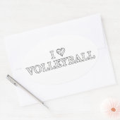 I Love Volleyball Ovale Sticker (Envelop)