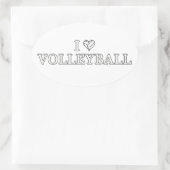 I Love Volleyball Ovale Sticker (Tas)