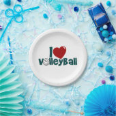 I Love Volleyball Papieren Bordje (Feest)
