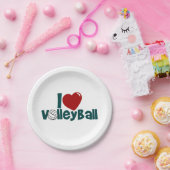 I Love Volleyball Papieren Bordje (Feest)