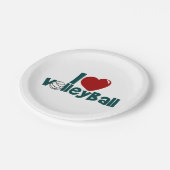 I Love Volleyball Papieren Bordje (Gekanteld)